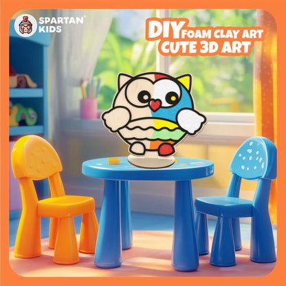 Spartan Kids® DIY Foam Clay Art Kit: Wooden Owl Board with Stand