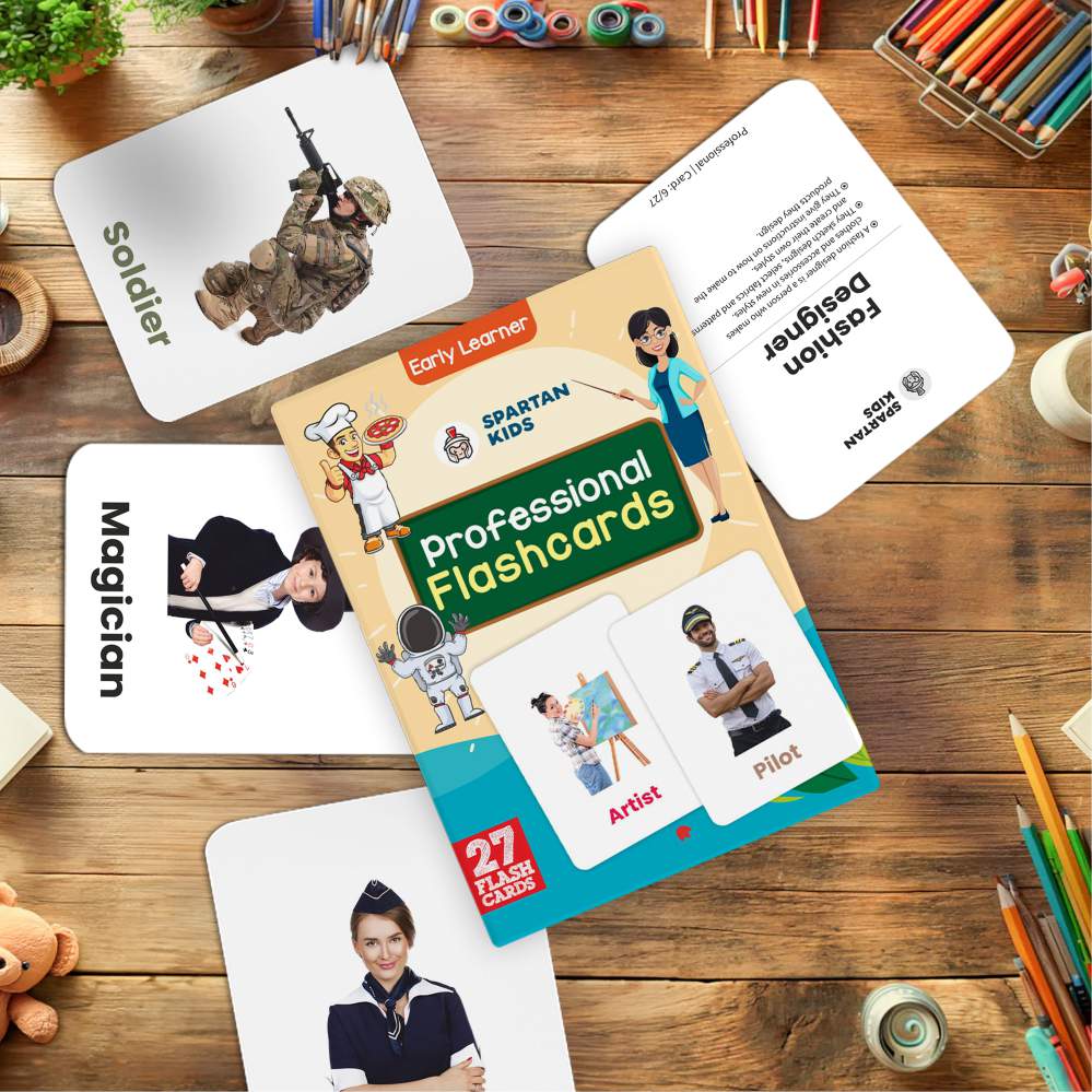 Professions Flashcards for Kids – 27 Career Picture Cards (Ages 3-6)