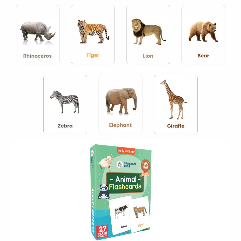 Animal Flash Cards | 27 Early Learning Flash Cards for Kids