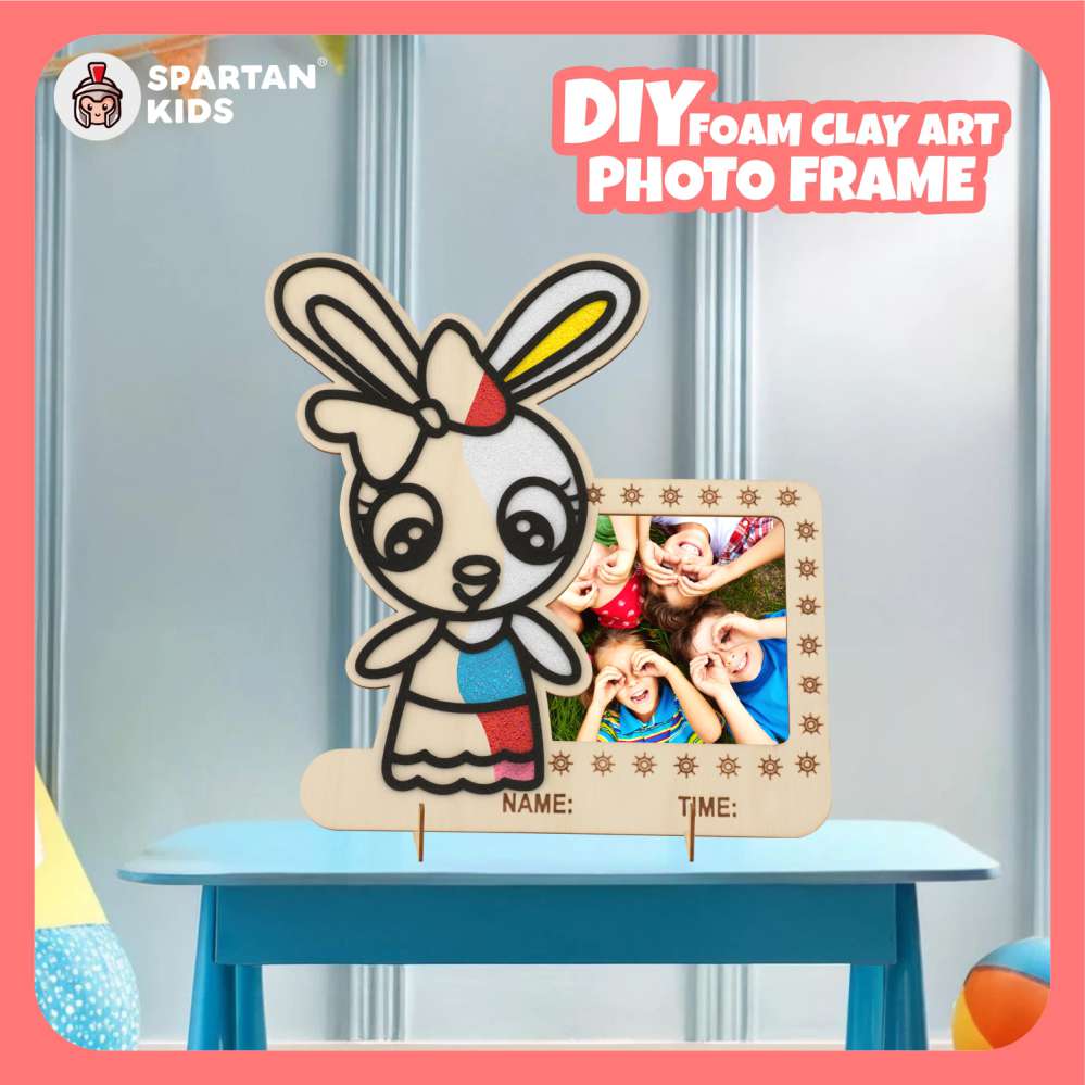 Spartan Kids® Wooden Foam Clay Art Photo Frame - Rabbit Design