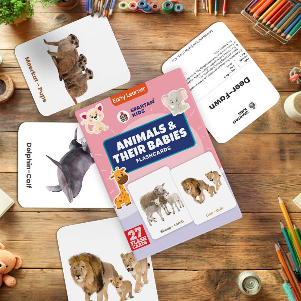Animals & Their Babies Flashcards – 27 Picture Cards for Kids (Ages 2-6)