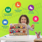 Spartan Kids 3-in-1 Train Magnetic Maze – Wooden Color Sorting & Number Counting Puzzle Board with Magnetic Wand