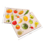 Wooden Fruit & Vegetable 3D Puzzle Set for Kids 3+ (Set of 2)
