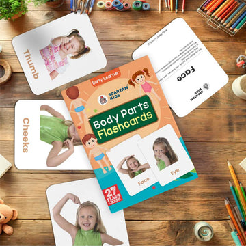 Body Parts Flashcards for Kids – 27 Human Body Picture Cards (Ages 2-5)