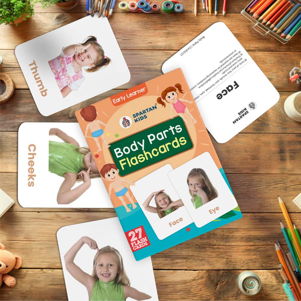 Body Parts Flashcards for Kids – 27 Human Body Picture Cards (Ages 2-5)