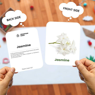 Spartan Kids Flower Flashcards for Kids | 27 Flower Learning Cards | Ages 6 Months–6 Years