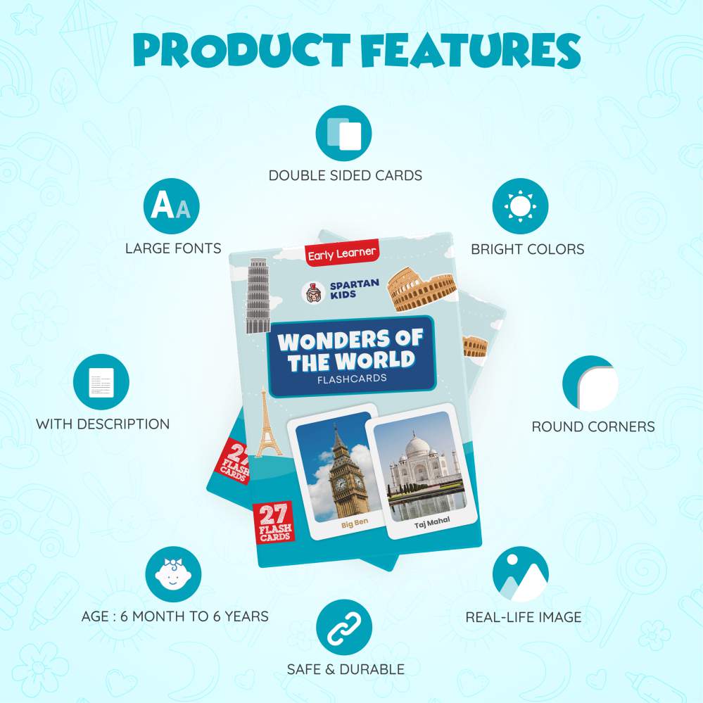 Wonders of the World Flash Cards | 27 Early Learning for Kids