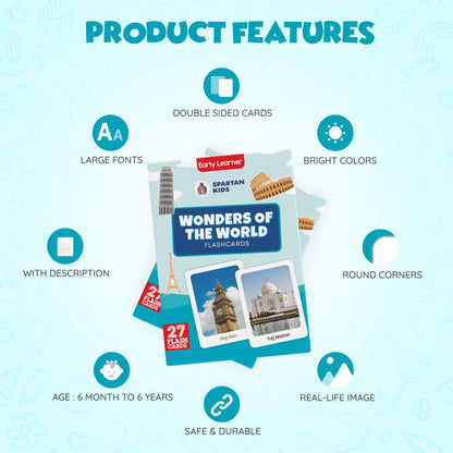 Wonders of the World Flash Cards | 27 Early Learning for Kids