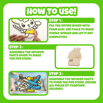 Super Clay Pen Stand Set: Muffin, Airplane, Butterfly Craft