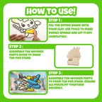 Spartan Kids® Wooden Airplane Pen Stand - DIY Super Clay Art Kit