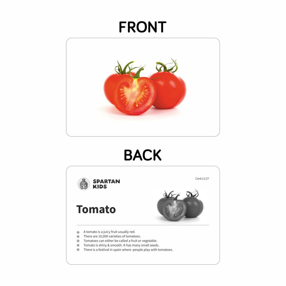 SPARTAN KIDS® Jumbo Vegetable Flash Cards | Fun Veggie Learning for Ages 1-6