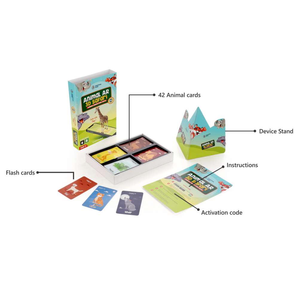 Animal Safari 3D Augmented Reality Based 42 Flash cards