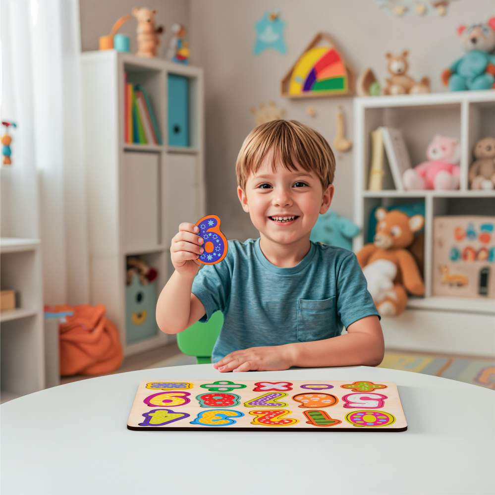 Wooden Numbers & Alphabets 3D Puzzle Set for Kids 2+ (Set of 2)