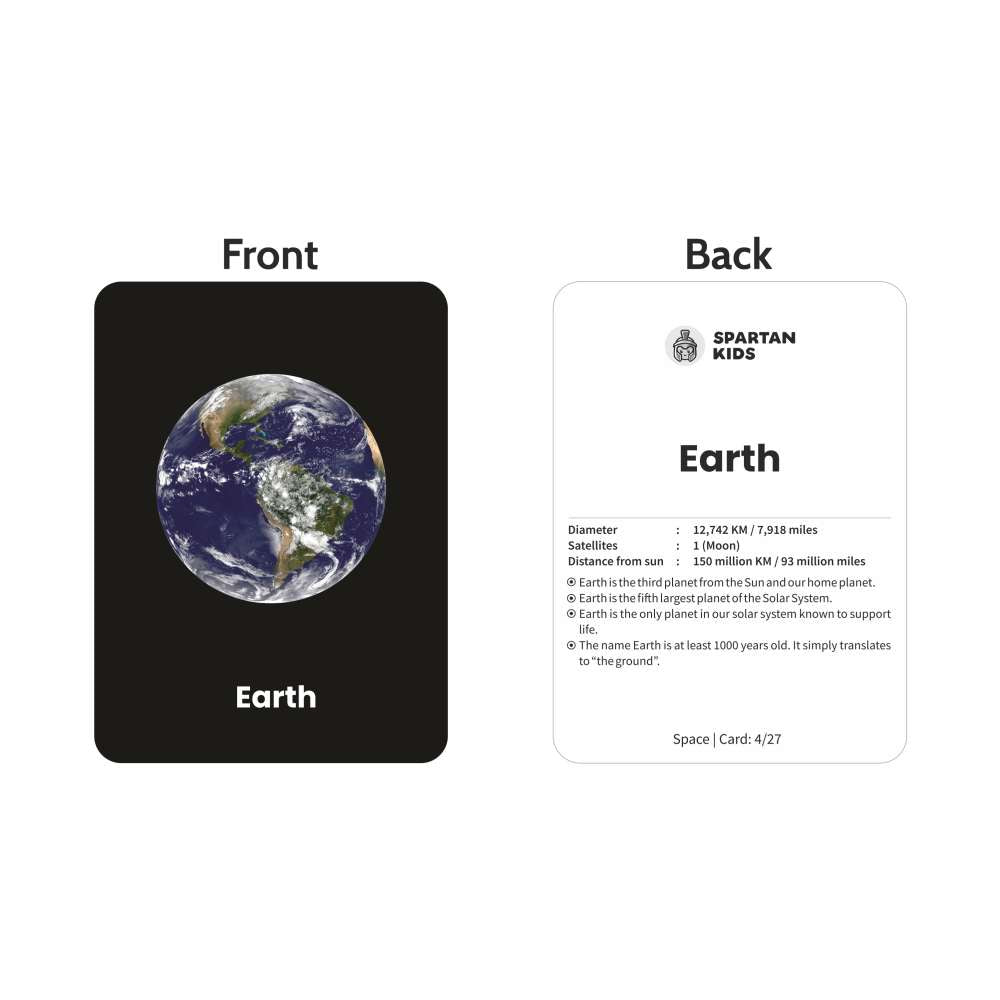 Space Flash Cards | 27 Early Learning Flash Cards for Kids