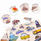 Wooden Educational Puzzle Set for Kids 3+ (Set of 6)