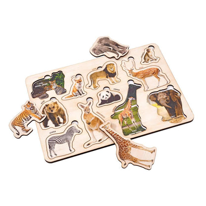 Wooden Farm & Wild Animals 3D Puzzle Set for Kids 3+ (Set of 2)