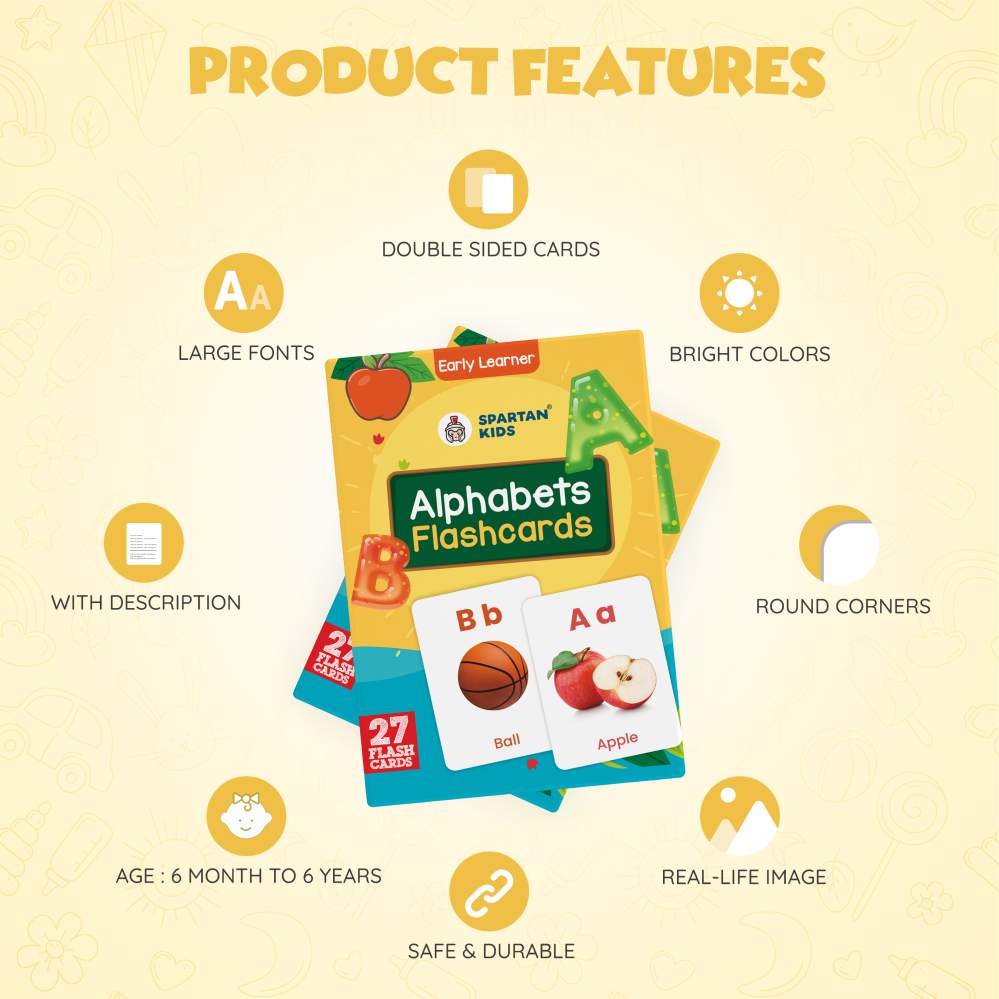 Alphabet Flashcards for Kids – 27 ABC Picture Cards | Montessori (Ages 2-5)