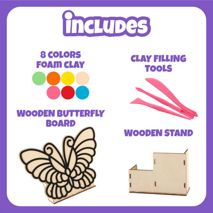 Spartan Kids® Wooden Butterfly Pen Stand - DIY Super Clay Art Kit