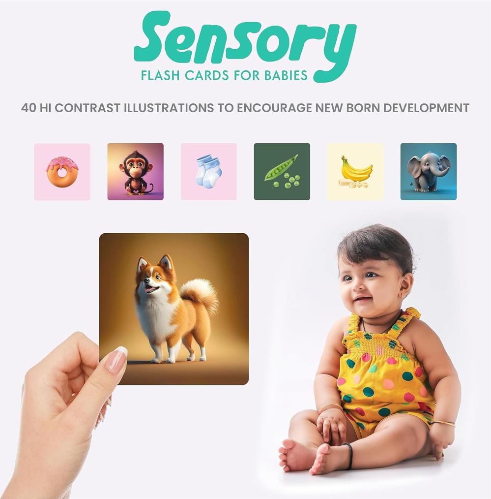 SPARTAN KIDS® Sensory Flash Cards Combo for New Born Babies