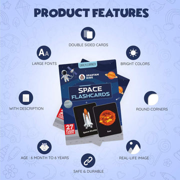 Space Flashcards for Kids – 27 Planets, Stars & Solar System (Ages 4-8)