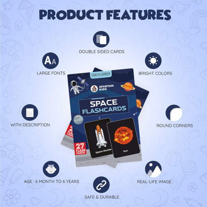 Space Flash Cards | 27 Early Learning Flash Cards for Kids
