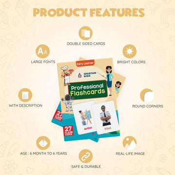 Professions Flashcards for Kids – 27 Career Picture Cards (Ages 3-6)