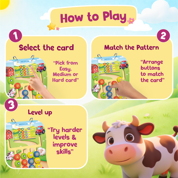 Fun Farm Coder — Educational Pattern Matching Game for Kids Ages 3+ | STEM Toy | Screen-Free Logic Puzzle | Spartan Kids