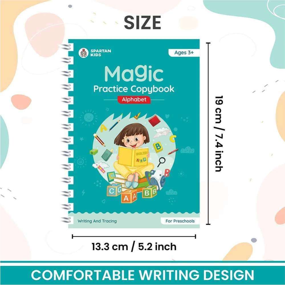 Magic Practice Copybook (4 Book + 10 Refills + 1 Pen + 1 Grip) Number Tracing Book