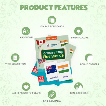 Country Flag Flash Cards | 27 Early Learning Flash Cards for Kids