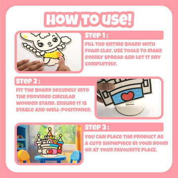 Spartan Kids® DIY Foam Clay Art Kit: Wooden Castle Board with Stand