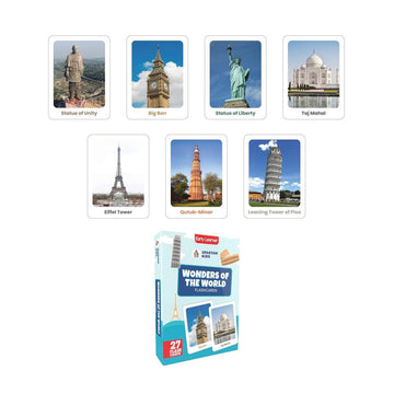 Early Learning Flash Cards with Freedom Fighters, Space, Wonder of the world, Animals & Their Babies, Inventors & Their Inventions (Set of 5)