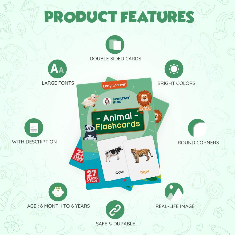 Animal Flash Cards | 27 Early Learning Flash Cards for Kids