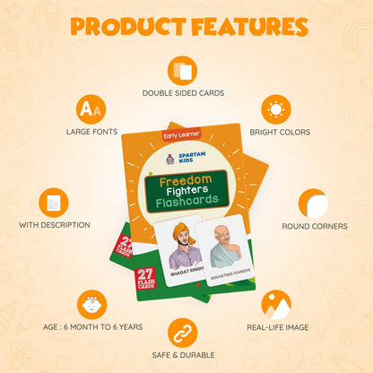 Freedom Fighter Flash Cards | 27 Early Learning Flash Cards for Kids