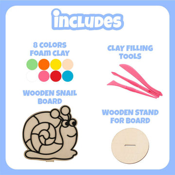 Spartan Kids® DIY Foam Clay Art Kit: Wooden Snail Board with Stand