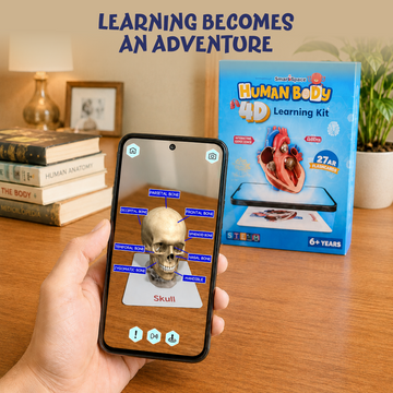 Spartan Kids Human Body 4D Learning Kit with 27 AR Flash Cards, Augmented Reality Anatomy Educational Toy, Voice Narration and 360 Degree View, STEM Science Gift for Boys and Girls Age 6+