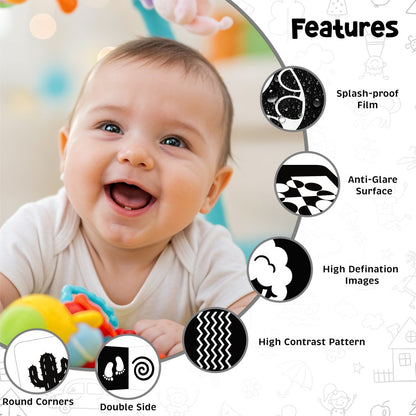 Tummy Time Flashcards for Babies & Infants | High Contrast Black & White