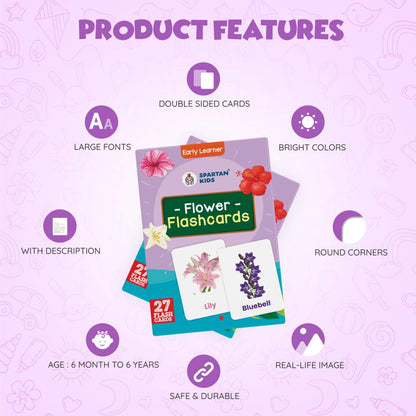 Flowers Flash Cards | 27 Early Learning Flash Cards for Kids