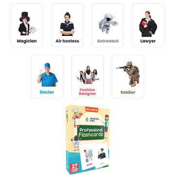 Flashcards Combo Set 20-Pack | 540 Educational Flashcards for Kids Ages 2–6 | Alphabets, Animals, Vegetables, Professions & More | 27 Cards per Box | Spartan Kids