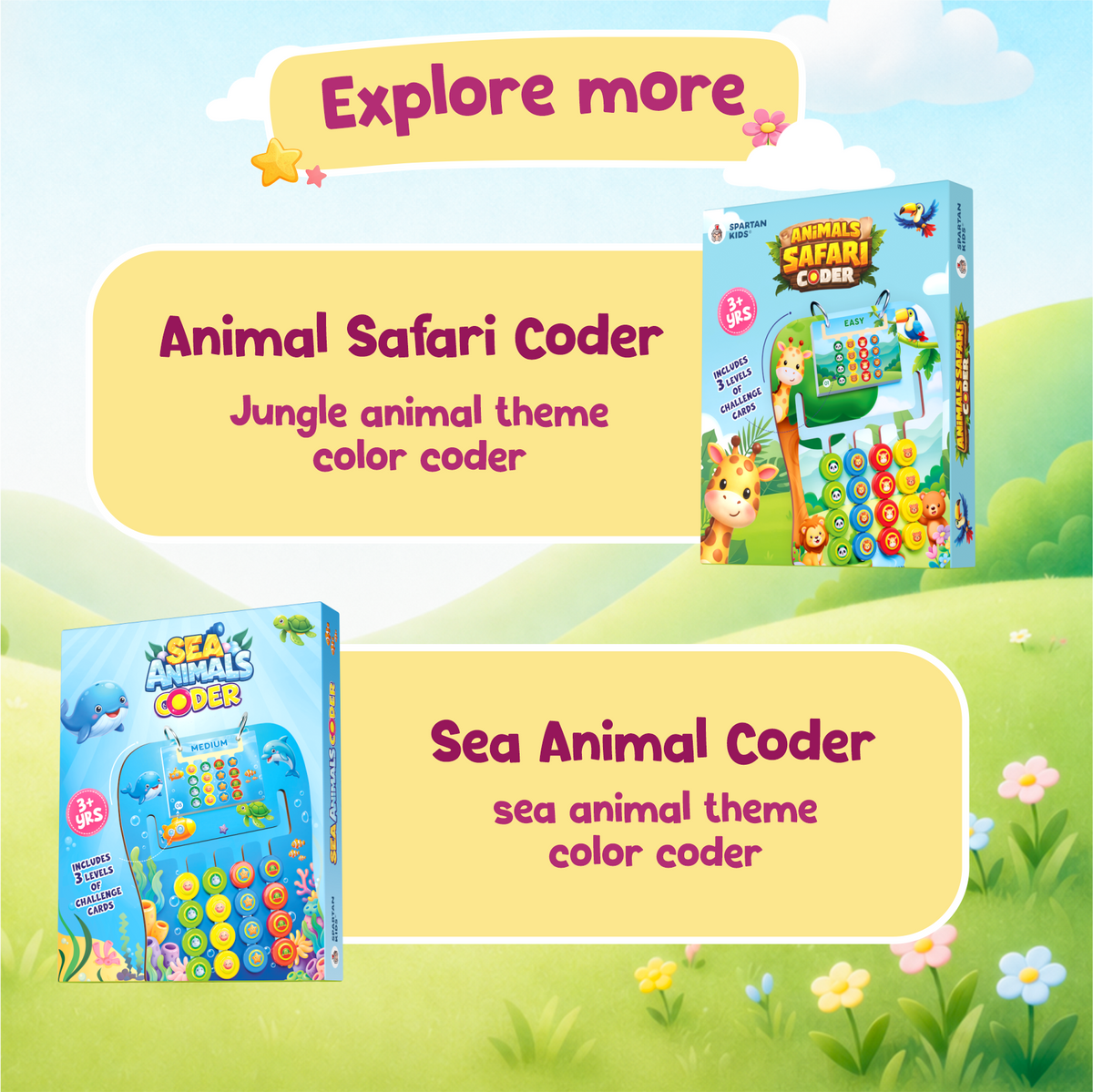 Fun Farm Coder — Educational Pattern Matching Game for Kids Ages 3+ | STEM Toy | Screen-Free Logic Puzzle | Spartan Kids