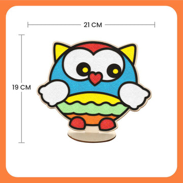 DIY Foam Clay Art Kit: Wooden Owl, Bee, Cupcake Board with Stand (Set of 3)