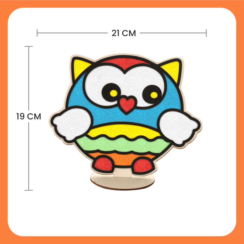 DIY Foam Clay Art Kit: Wooden Owl, Bee, Cupcake Board with Stand (Set of 3)