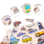 Wooden Shapes & Vehicles 3D Puzzle Set for Kids 2+ (Set of 2)