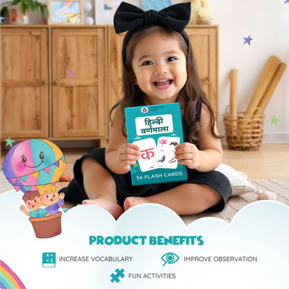 Hindi Varnamala Flash Cards for Kids, Vibrant & Durable Learning