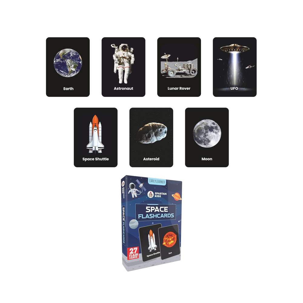Early Learning Flash Cards with Freedom Fighters, Space, Wonder of the world, Animals & Their Babies, Inventors & Their Inventions (Set of 5)