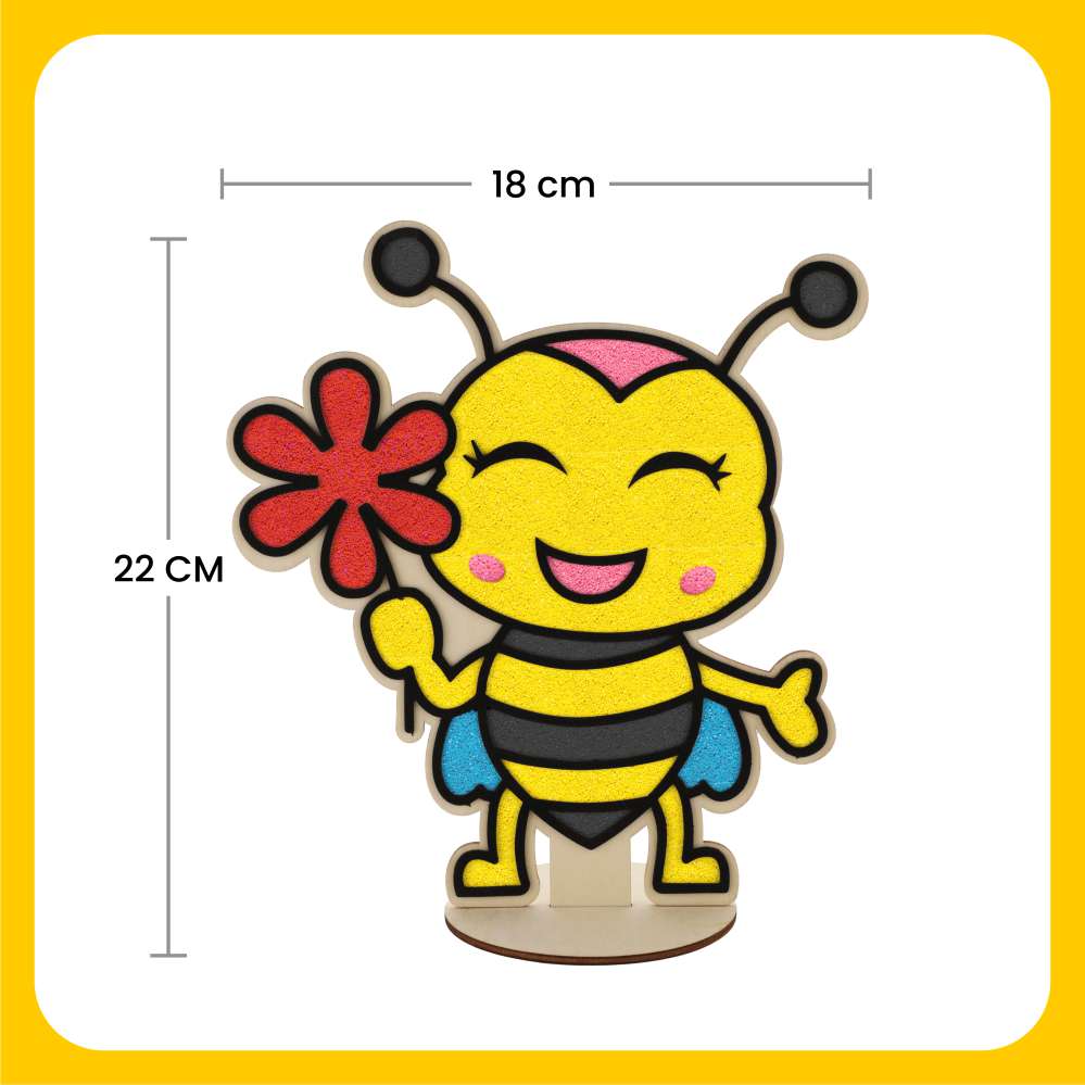 DIY Foam Clay Art Kit: Wooden Owl, Bee, Cupcake Board with Stand (Set of 3)