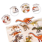 Wooden Dinosaur & Sea Animal 3D Puzzle Set for Kids 3+ (Set of 2)