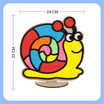 DIY Foam Clay Art Kit: Wooden Snail, Rabbit, Cupcake, Bee, Owl, Castle Board with Stand (Set of 6)