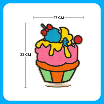 DIY Foam Clay Art Kit: Wooden Snail, Rabbit, Cupcake, Bee, Owl, Castle Board with Stand (Set of 6)
