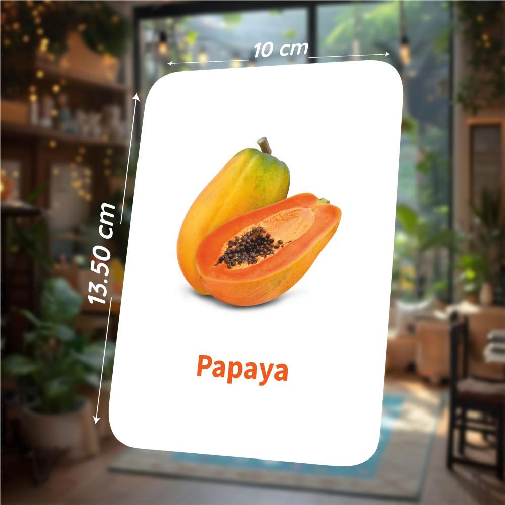Fruits Flashcards for Kids – 27 Fruit Picture Cards | Montessori (Ages 2-5)