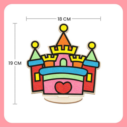 DIY Foam Clay Art Kit: Wooden Castle, Snail, Rabbit Board with Stand (Set of 3)
